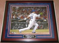 Michael Young Signed Texas Rangers Photograph 202//148
